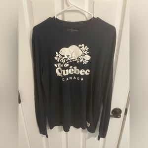 Men’s Navy Roots Long Sleeve Shirt, Size S